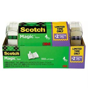 Scotch Magic Tape, ¾" x 850", 6 Pack